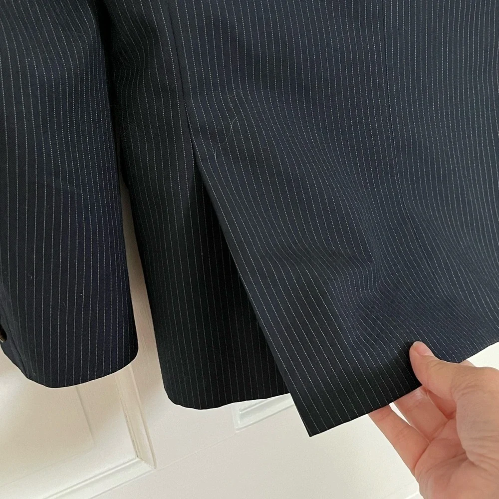 Lauren Ralph Lauren Navy Blue Pinstriped Suit Jacket Blazer Boys Size 10R
